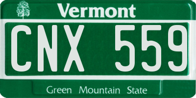 VT license plate CNX559