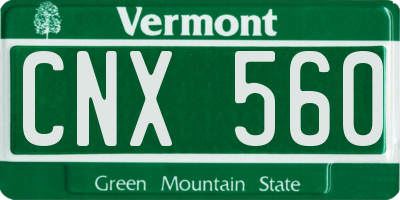 VT license plate CNX560