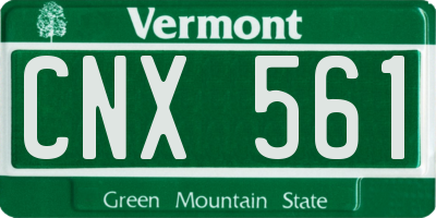 VT license plate CNX561