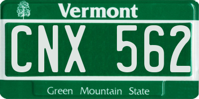 VT license plate CNX562