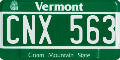 VT license plate CNX563