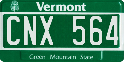 VT license plate CNX564