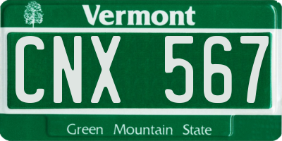 VT license plate CNX567