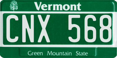 VT license plate CNX568