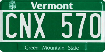 VT license plate CNX570