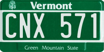 VT license plate CNX571