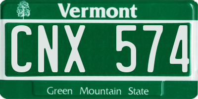 VT license plate CNX574