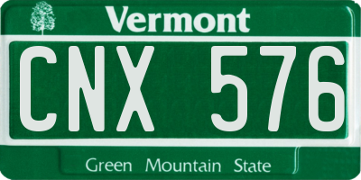VT license plate CNX576