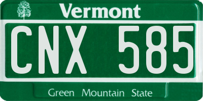 VT license plate CNX585