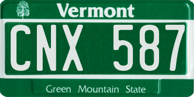 VT license plate CNX587
