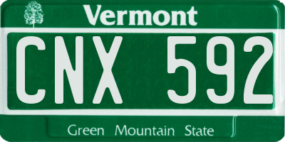 VT license plate CNX592