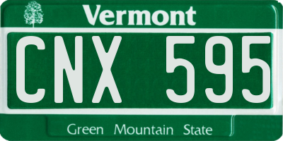 VT license plate CNX595