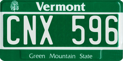 VT license plate CNX596