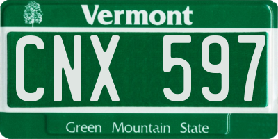 VT license plate CNX597