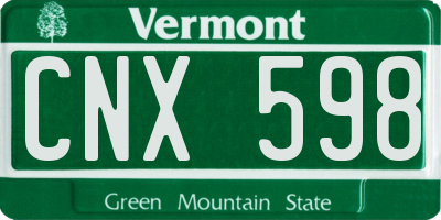 VT license plate CNX598