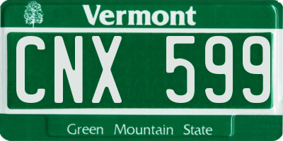 VT license plate CNX599