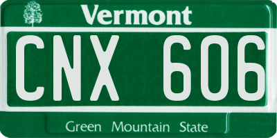 VT license plate CNX606