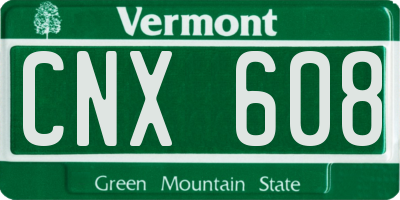 VT license plate CNX608