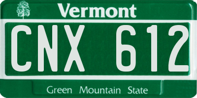 VT license plate CNX612