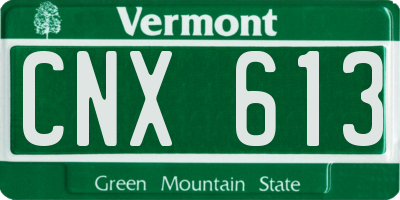 VT license plate CNX613
