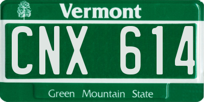 VT license plate CNX614