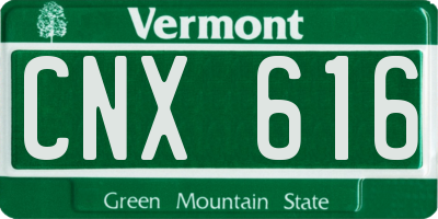 VT license plate CNX616