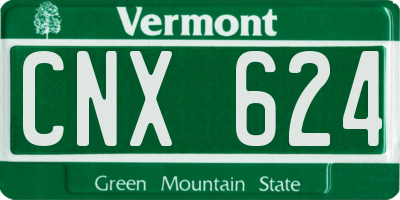 VT license plate CNX624