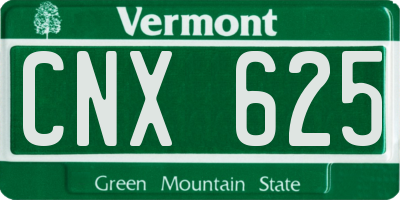 VT license plate CNX625
