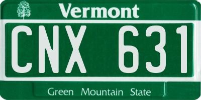 VT license plate CNX631
