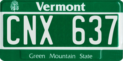 VT license plate CNX637