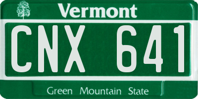 VT license plate CNX641
