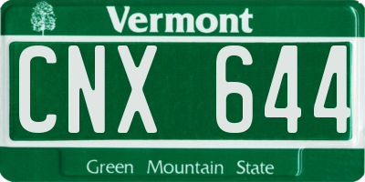 VT license plate CNX644