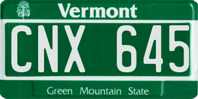 VT license plate CNX645