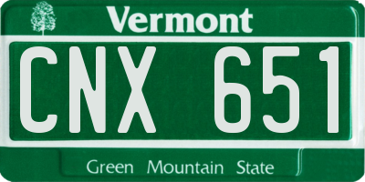 VT license plate CNX651