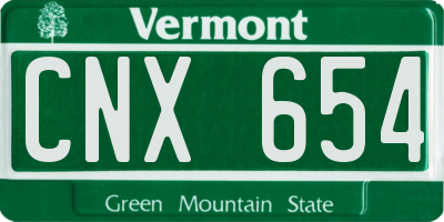 VT license plate CNX654
