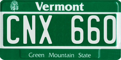 VT license plate CNX660