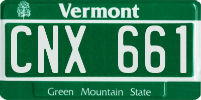 VT license plate CNX661