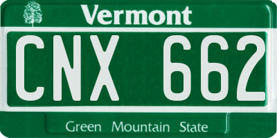 VT license plate CNX662