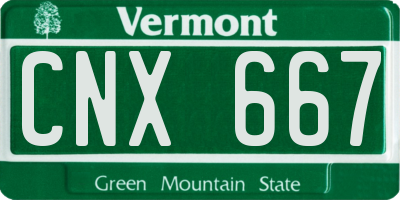 VT license plate CNX667
