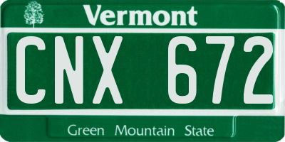 VT license plate CNX672