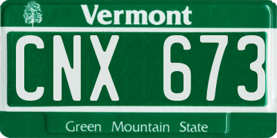 VT license plate CNX673