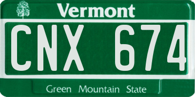 VT license plate CNX674