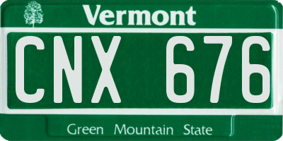 VT license plate CNX676