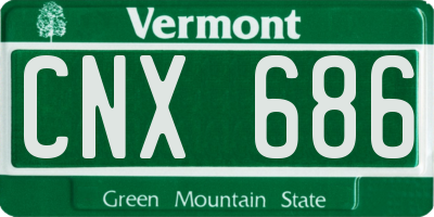 VT license plate CNX686