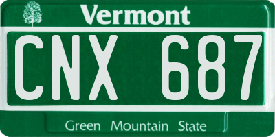 VT license plate CNX687