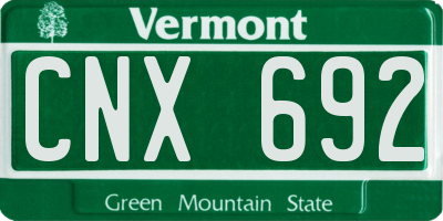 VT license plate CNX692