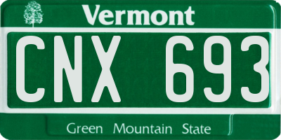 VT license plate CNX693