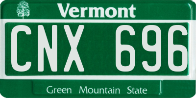 VT license plate CNX696