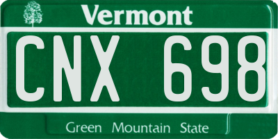 VT license plate CNX698