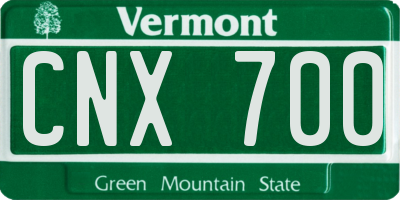 VT license plate CNX700